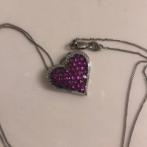 Sterling silver Pink sapphire necklace